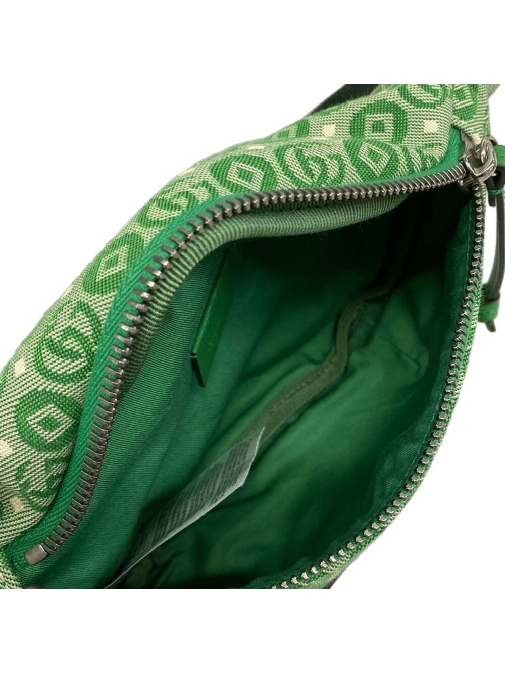 Gucci Waist Pouch Interlocking Children's Green White Leather - Picture 7 of 15